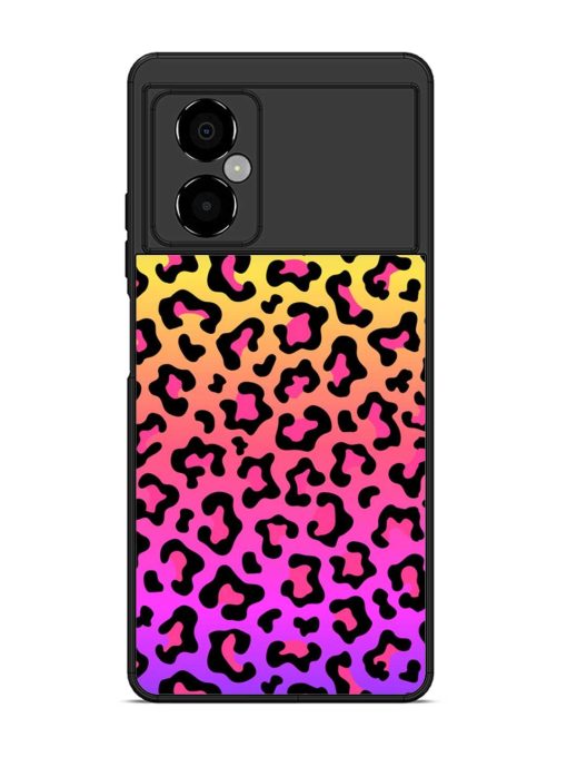 Neon Rainbow Colored Glossy Metal Phone Cover for Poco M4 (5G) Zapvi