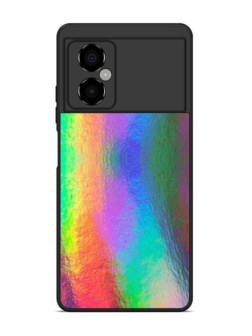 Colorful Holographic Background Glossy Metal TPU Phone Cover for Poco M4 (5G)