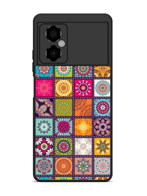 Seamless Pattern Vintage Glossy Metal Phone Cover for Poco M4 (5G) Zapvi