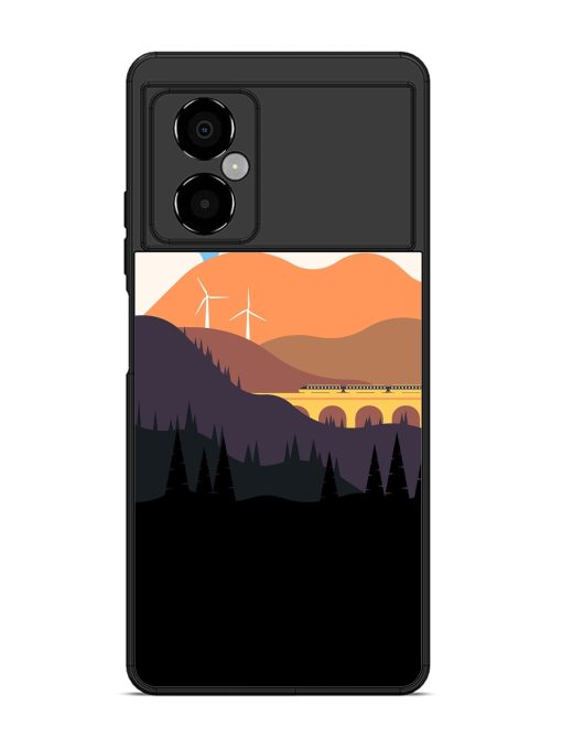 Minimal Mountain Vector Glossy Metal Phone Cover for Poco M4 (5G)