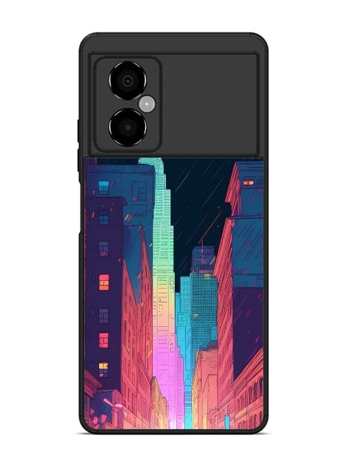 Minimal City Art Glossy Metal Phone Cover for Poco M4 (5G) Zapvi