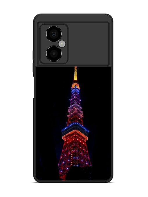 Eiffel Tower Night View Glossy Metal Phone Cover for Poco M4 (5G) Zapvi