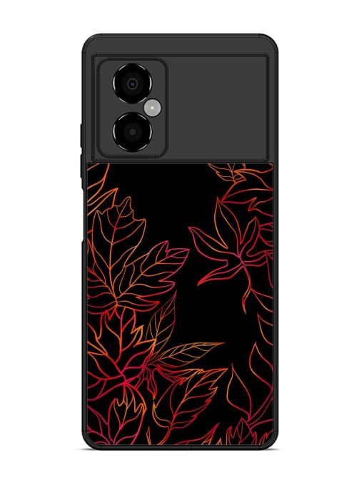 Red Floral Pattern Glossy Metal Phone Cover for Poco M4 (5G) Zapvi