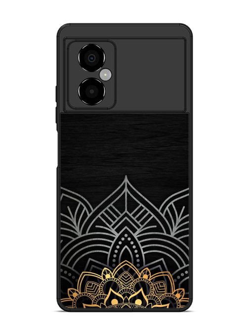 Decorative Golden Pattern Glossy Metal Phone Cover for Poco M4 (5G)