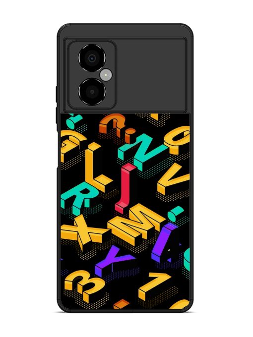 Seamless Pattern With Letters Glossy Metal Phone Cover for Poco M4 (5G) Zapvi