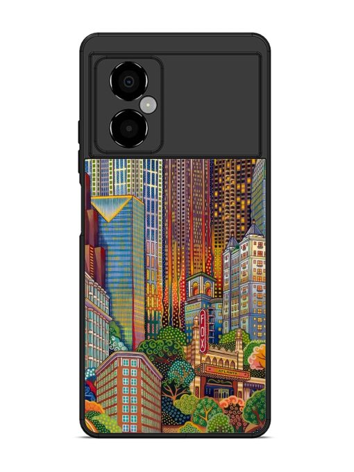 Cityscapes Art Glossy Metal Phone Cover for Poco M4 (5G)