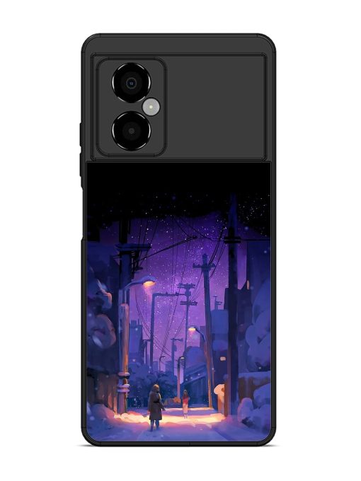 Winter Anime Art Glossy Metal Phone Cover for Poco M4 (5G)