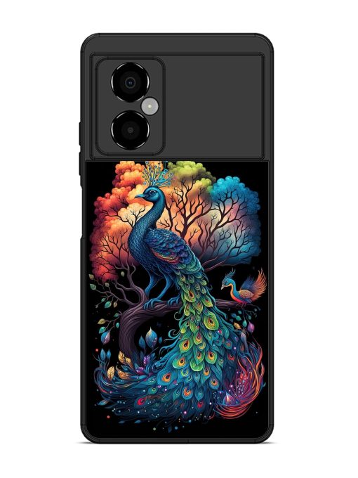 Peacock Tree Art Glossy Metal Phone Cover for Poco M4 (5G) Zapvi