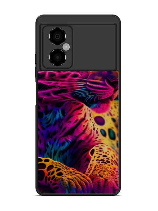 Leopard Art Glossy Metal Phone Cover for Poco M4 (5G) Zapvi