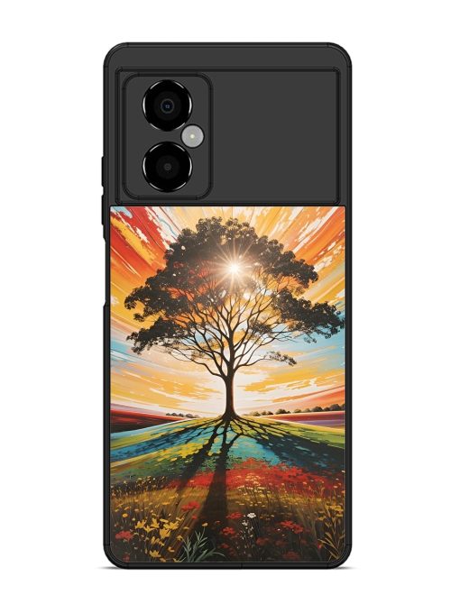 Abstract Tree Colorful Art Glossy Metal Phone Cover for Poco M4 (5G) Zapvi