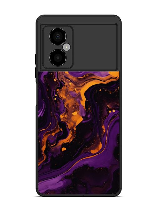 Painting Of A Purple Glossy Metal Phone Cover for Poco M4 (5G) Zapvi