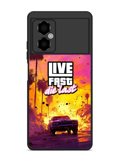 Live Fast Glossy Metal Phone Cover for Poco M4 (5G)