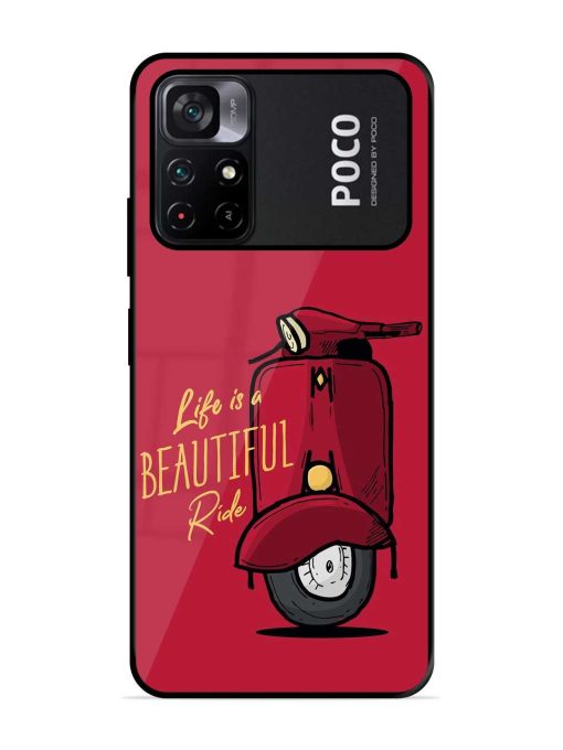 Life Is Beautiful Rides Glossy Metal Phone Cover for Poco M4 Pro (5G) Zapvi