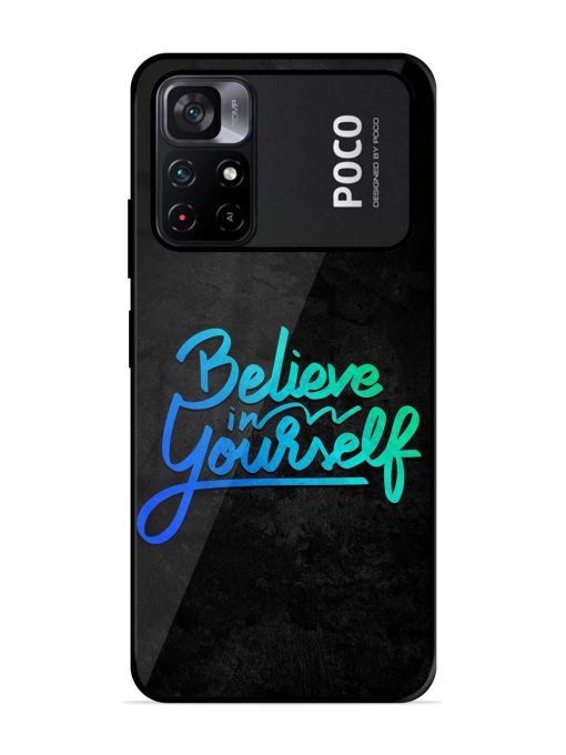 Believe In Yourself Glossy Metal Phone Cover for Poco M4 Pro (5G)