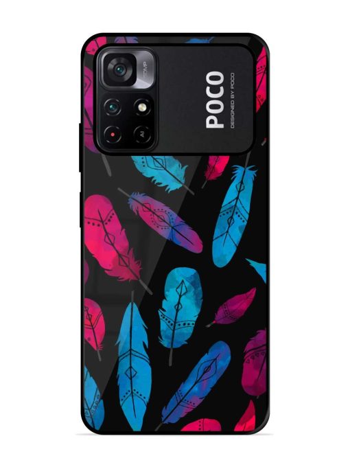 Feather Art Glossy Metal Phone Cover for Poco M4 Pro (5G) Zapvi