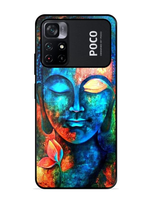 Buddha Painting Glossy Metal Phone Cover for Poco M4 Pro (5G) Zapvi