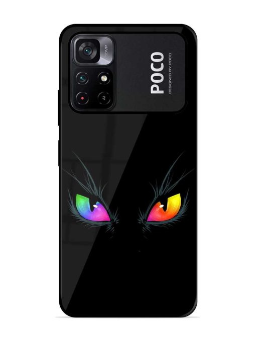 Cat Eyes Glossy Metal Phone Cover for Poco M4 Pro (5G) Zapvi