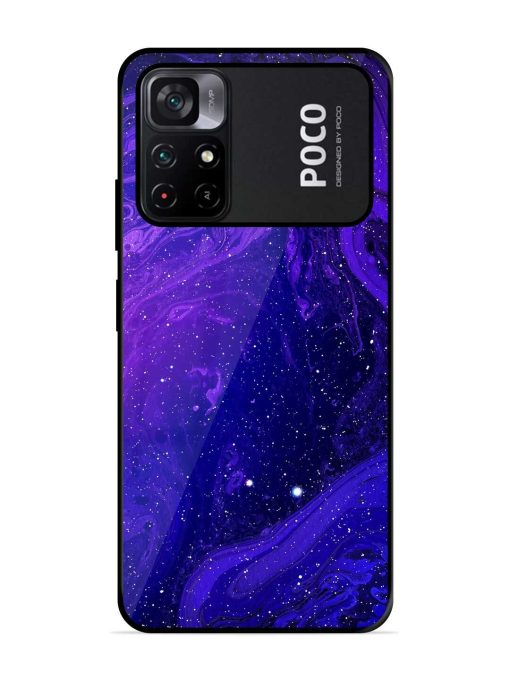 Galaxy Acrylic Abstract Art Glossy Metal Phone Cover for Poco M4 Pro (5G) Zapvi