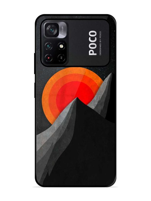 Black Mountain Glossy Metal Phone Cover for Poco M4 Pro (5G) Zapvi