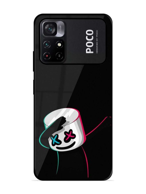 Black Marshmallow Glossy Metal Phone Cover for Poco M4 Pro (5G)