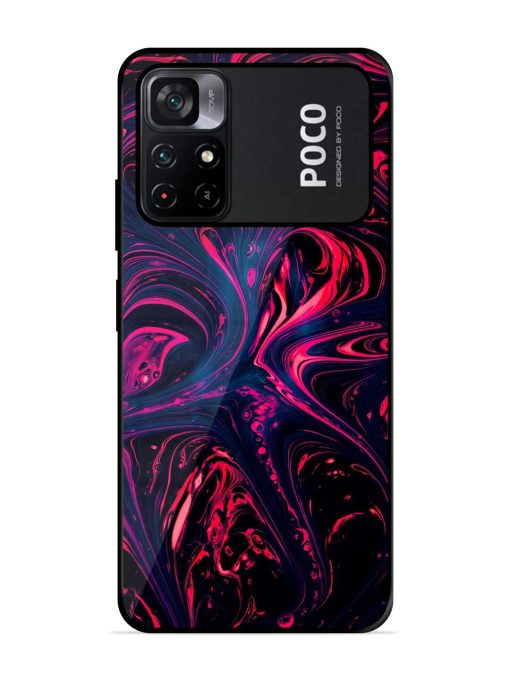 Abstract Background Glossy Metal Phone Cover for Poco M4 Pro (5G) Zapvi