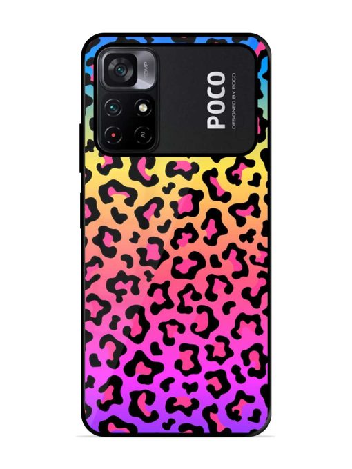 Neon Rainbow Colored Glossy Metal Phone Cover for Poco M4 Pro (5G) Zapvi