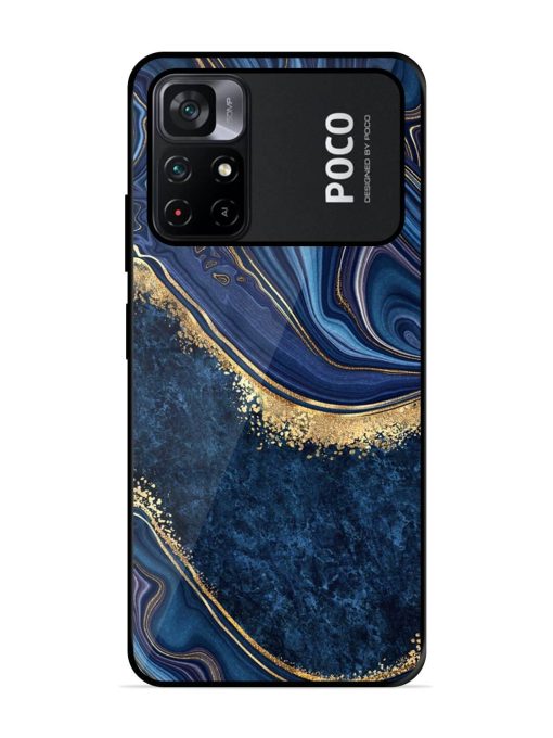 Abstract Background Blue Glossy Metal TPU Phone Cover for Poco M4 Pro (5G) Zapvi