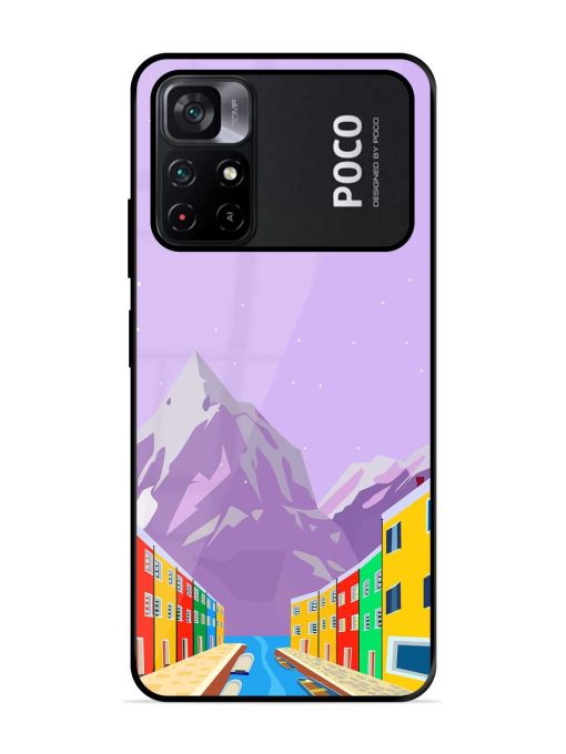 Venice City Illustration Glossy Metal Phone Cover for Poco M4 Pro (5G) Zapvi