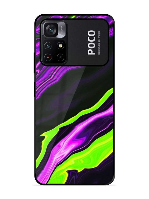 Bright Fluid Violet Glossy Metal Phone Cover for Poco M4 Pro (5G) Zapvi