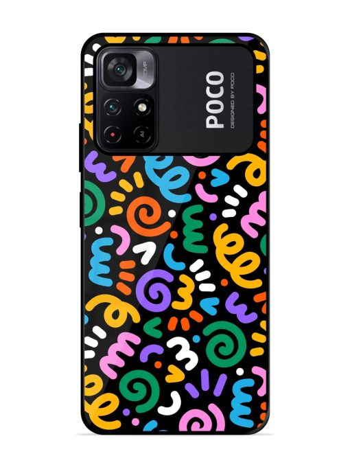 Colorful Seamless Vector Glossy Metal Phone Cover for Poco M4 Pro (5G) Zapvi