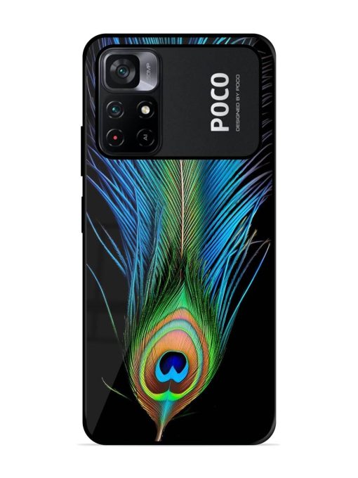 Peacock Feather Glossy Metal TPU Phone Cover for Poco M4 Pro (5G) Zapvi