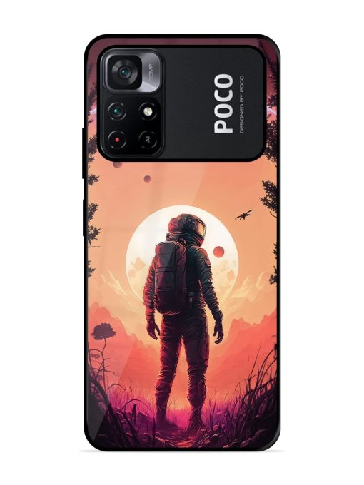 Red Sky At Morning Glossy Metal Phone Cover for Poco M4 Pro (5G) Zapvi