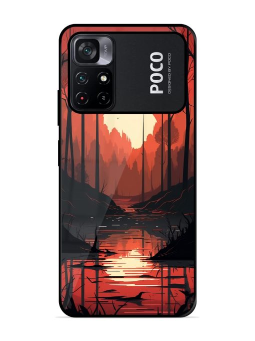 Natural Landscape Glossy Metal Phone Cover for Poco M4 Pro (5G) Zapvi