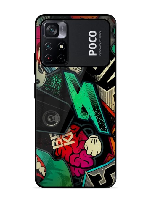 Graffiti Art Glossy Metal Phone Cover for Poco M4 Pro (5G) Zapvi