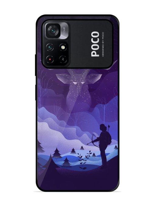 Deer Forest River Glossy Metal Phone Cover for Poco M4 Pro (5G) Zapvi