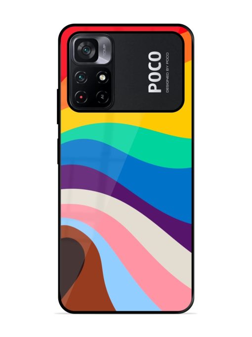 Minimal Pride Art Glossy Metal Phone Cover for Poco M4 Pro (5G) Zapvi