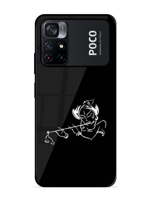 Krishna Flute Glossy Metal Phone Cover for Poco M4 Pro (5G)