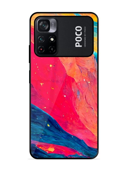 Starry Night Glossy Metal Phone Cover for Poco M4 Pro (5G) Zapvi