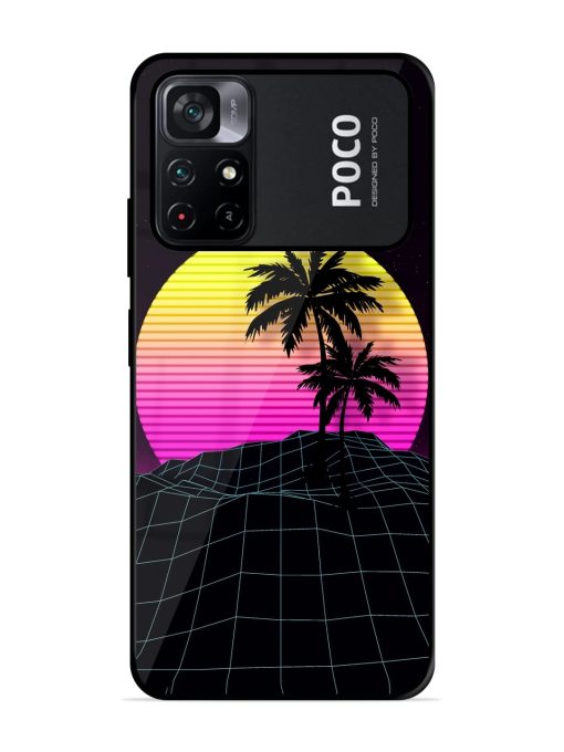 Coconut Vector Glossy Metal Phone Cover for Poco M4 Pro (5G) Zapvi