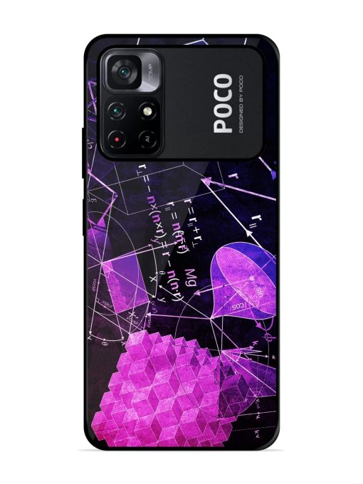 Math Physics Formula Art Glossy Metal Phone Cover for Poco M4 Pro (5G) Zapvi