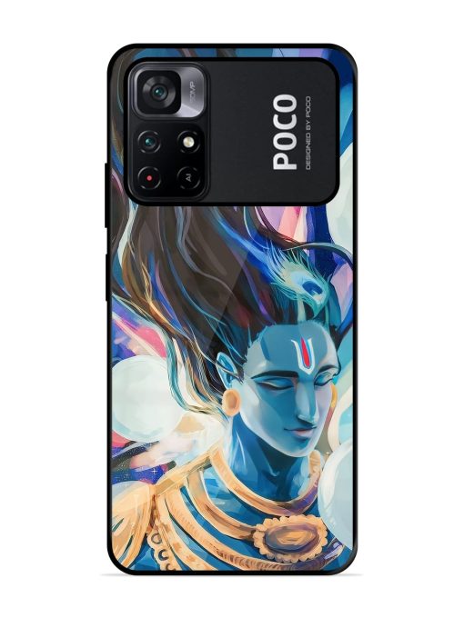 Bhagwan Sri Krishna Glossy Metal Phone Cover for Poco M4 Pro (5G) Zapvi