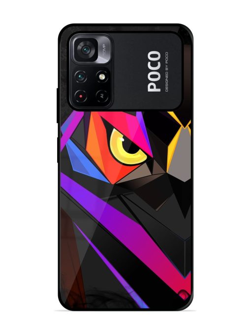 Wpap Owl Glossy Metal Phone Cover for Poco M4 Pro (5G) Zapvi