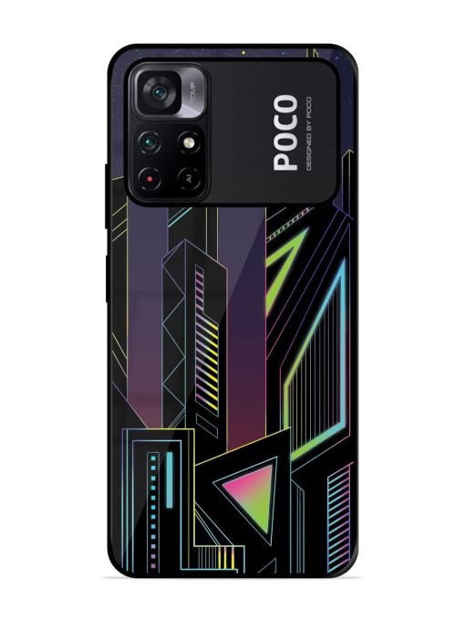 Neon Dreamscape Glossy Metal Phone Cover for Poco M4 Pro (5G) Zapvi