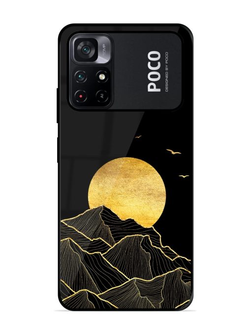 Golden Sunrise Glossy Metal Phone Cover for Poco M4 Pro (5G) Zapvi