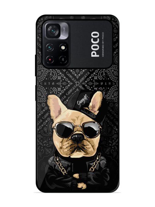 Gangsta Cool Sunmetales Dog Glossy Metal Phone Cover for Poco M4 Pro (5G) Zapvi