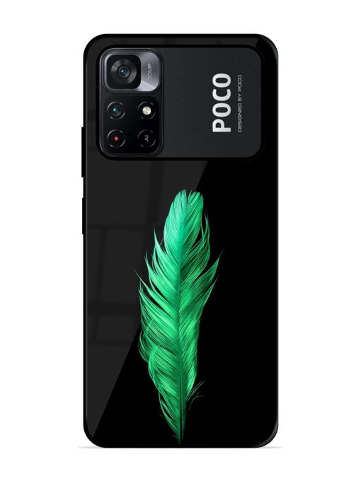 Feather Texture Glossy Metal Phone Cover for Poco M4 Pro (5G) Zapvi