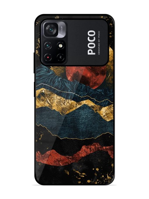 Gold Painting View Glossy Metal Phone Cover for Poco M4 Pro (5G) Zapvi