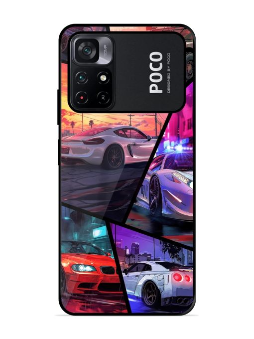 Ride In Pixels Glossy Metal Phone Cover for Poco M4 Pro (5G) Zapvi