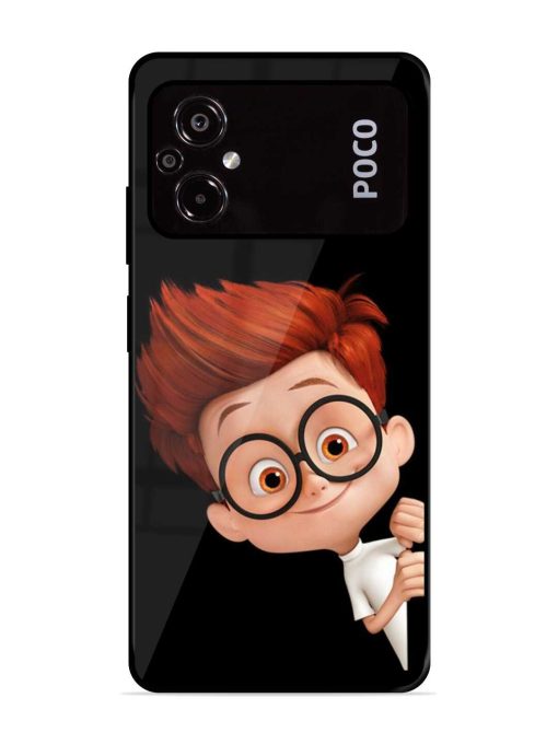 Smart Boy Cartoon Glossy Metal Phone Cover for Poco M5 Zapvi