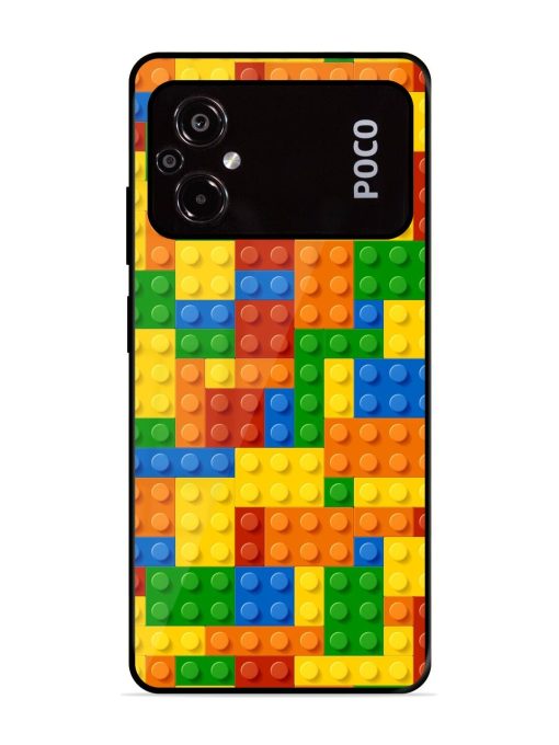 Building Blocks Glossy Metal TPU Phone Cover for Poco M5 Zapvi